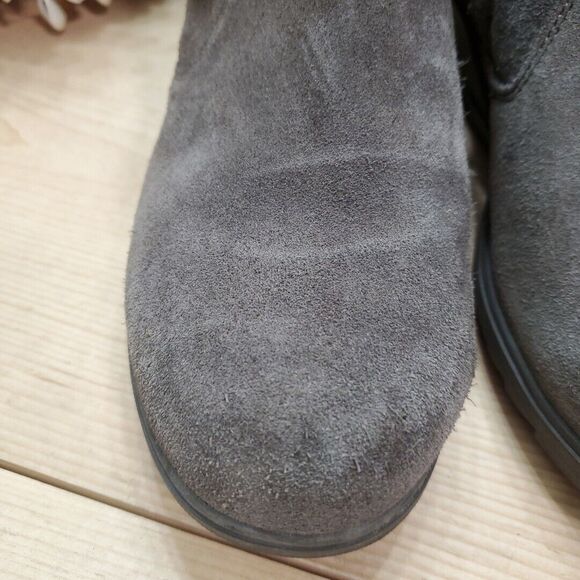 Sorel Womens 10.5/41.5 Evie Ankle Low Wedge Booties Suede Gray Zip EVA Comfort - Picture 3 of 14